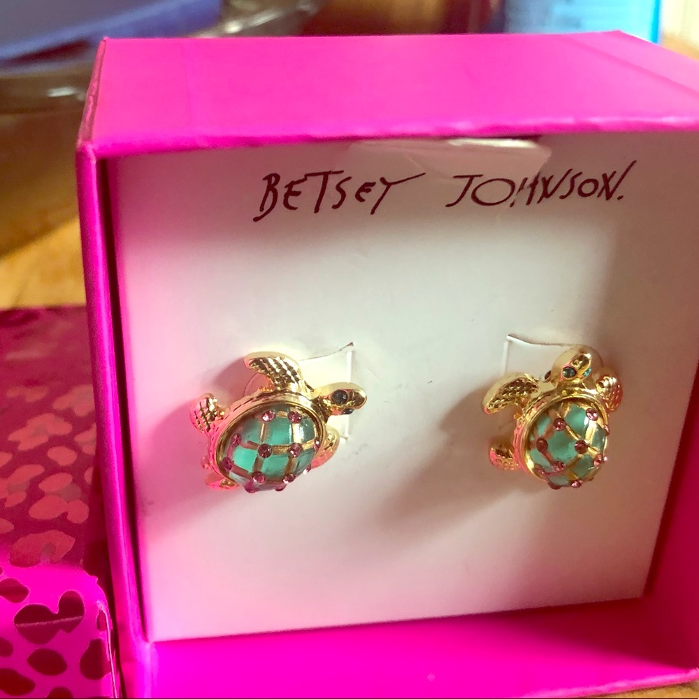 Betsey Johnson Turtle Post Earrings